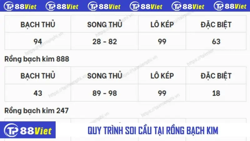 Quy trình soi cầu tại rồng bạch kim