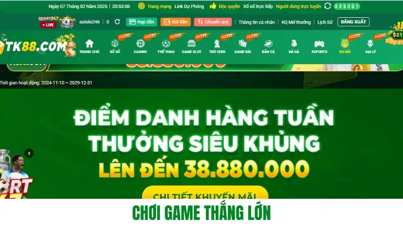 Chơi game thắng lớn